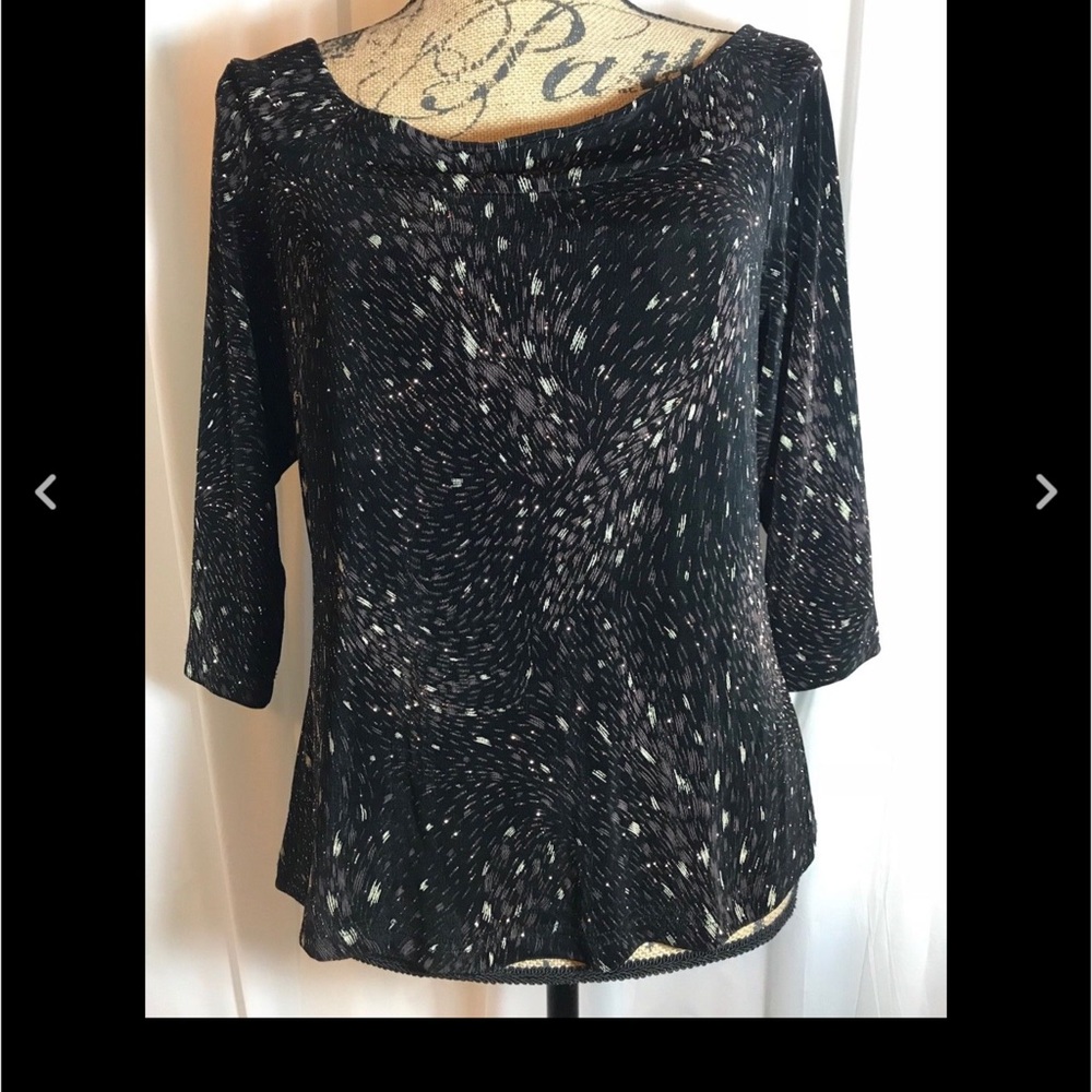 Ell Jay Marilena Black Copper Metallic Boat Neck